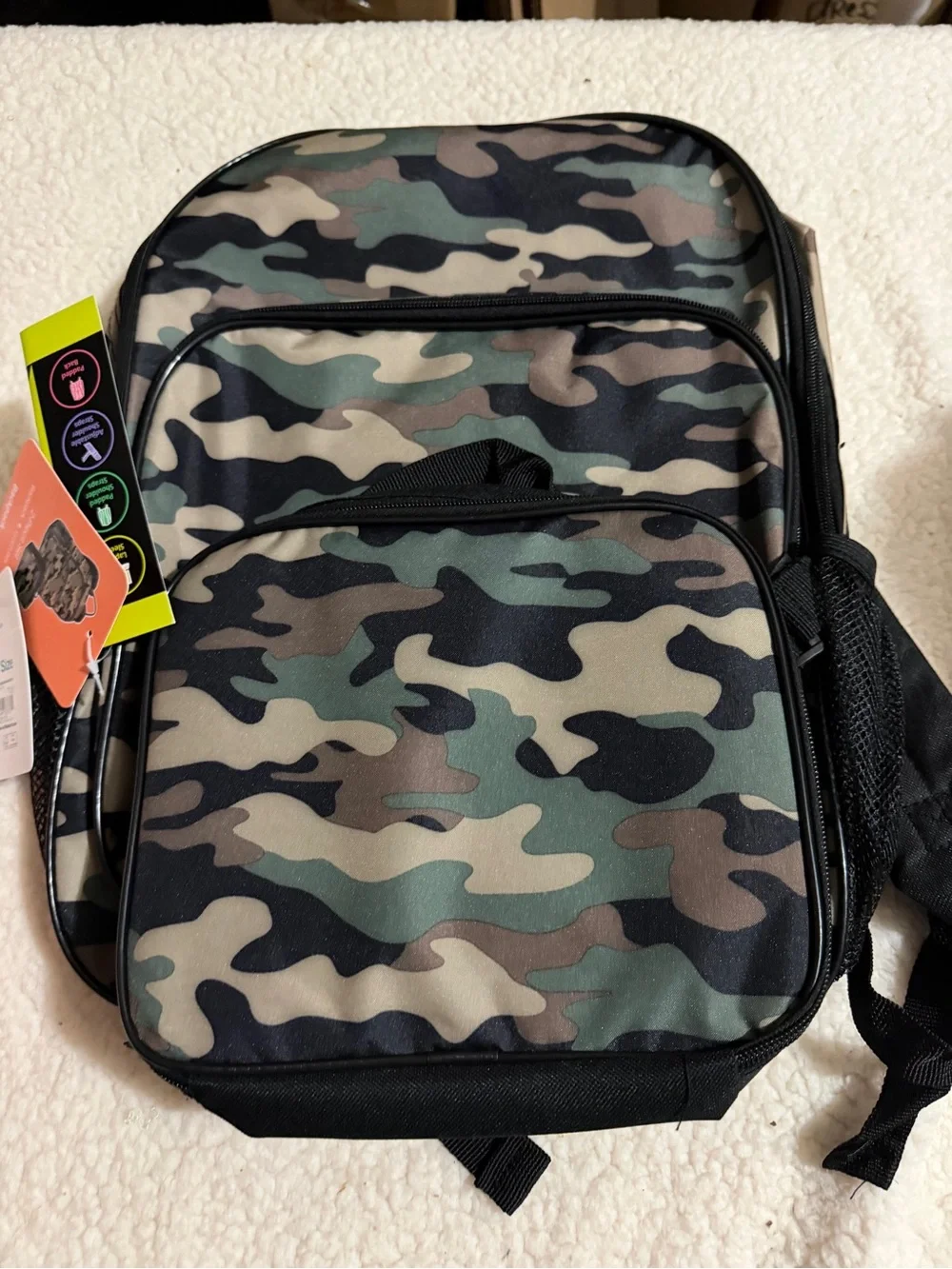 Wonderkids Camo Backpack in Green, Brown, Black